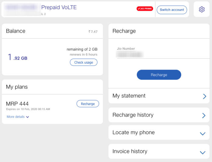 How to check Jio balance, data usage, and validity online and via call