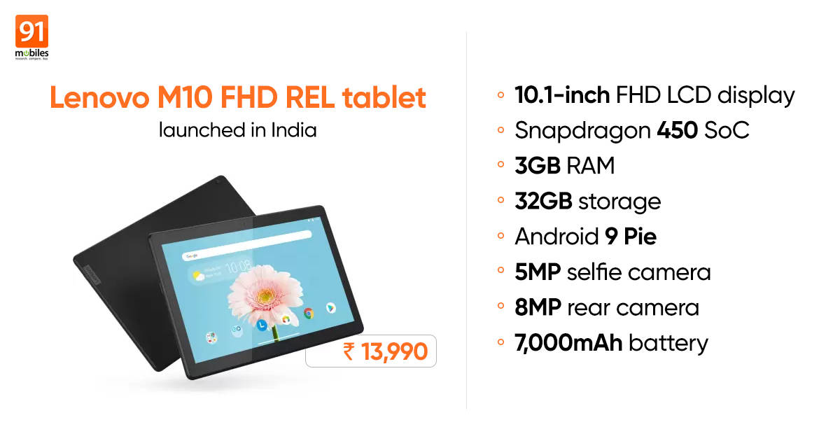 Lenovo M10 Fhd Rel Launched In India With 10 1 Inch Display And 7 000mah Battery Price Specifications 91mobiles Com Lenovo M10 Fhd Rel Launched In India With 10 1 Inch Display And 7 000mah Battery Price Specifications 91mobiles Com