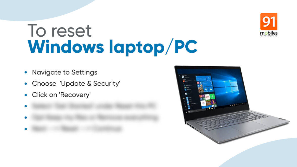 How To Reset Laptop Easy Step By Step Guide To Format Your Windows 10 8 Or 7 Pc 91mobiles Com