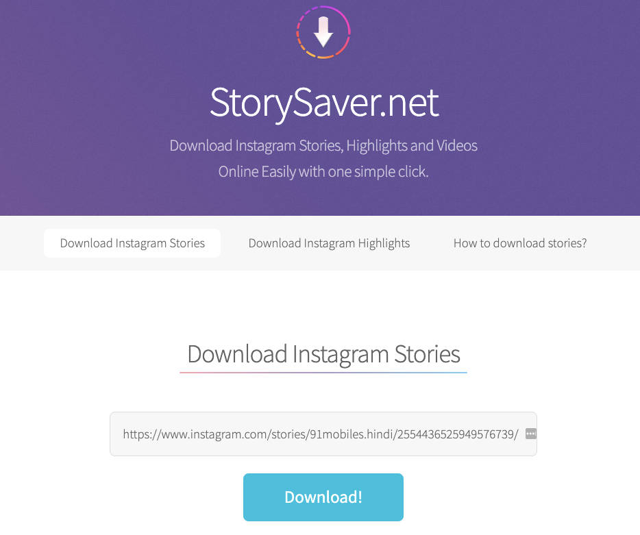 Instagram story download