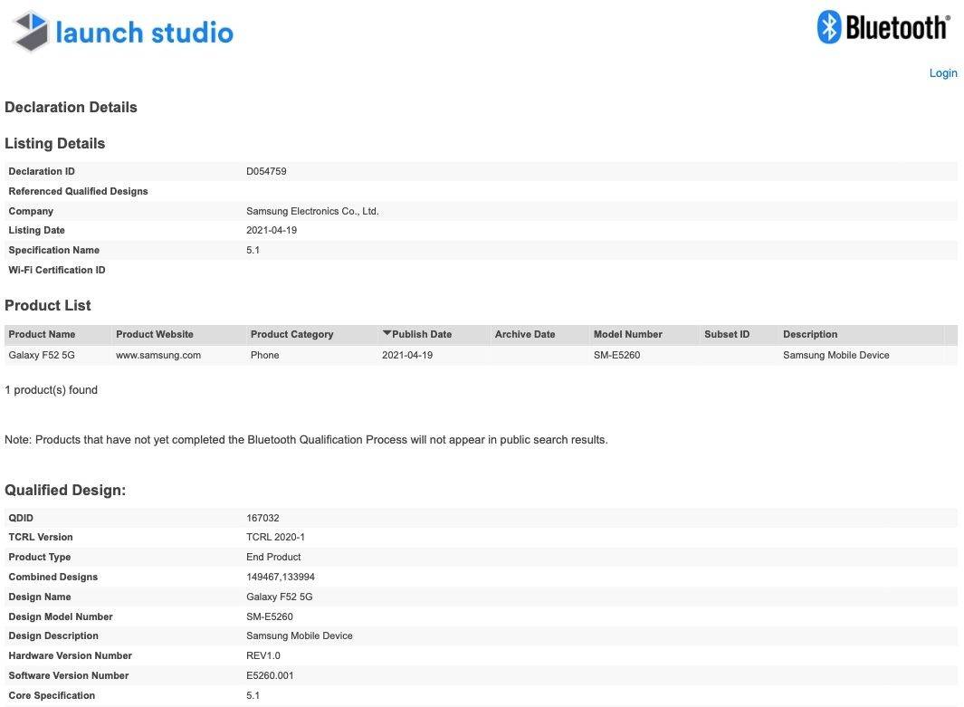 Samsung_Galaxy_F52_5G_Bluetooth_SIG_certification