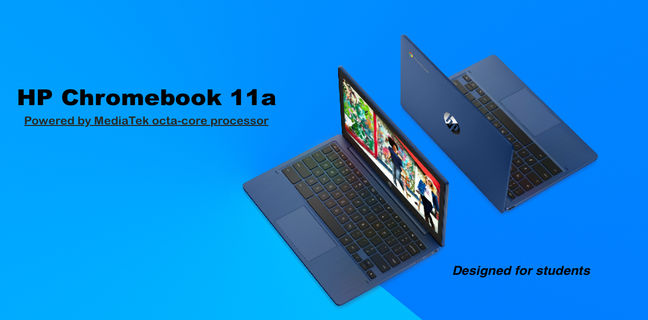The new HP Chromebook 11a powered by MediaTek is perfect for students' digital learning demands