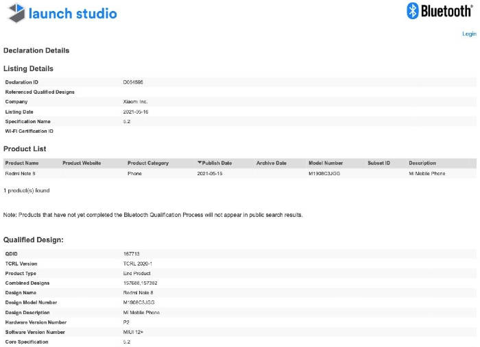 Redmi-Note-8-Bluetooth-SIG