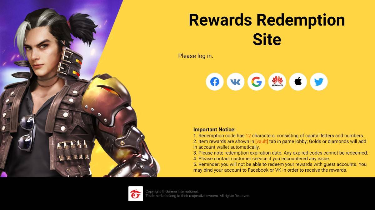 Free Fire (Free Fire Max) redeem code today: New rewards, how to redeem the  codes on ff.garena.com