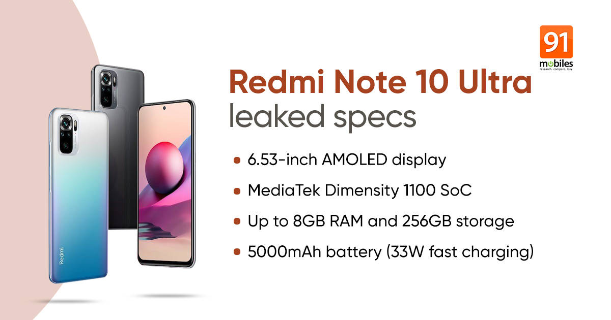 Redmi Note 10 Ultra Price And Specifications Briefly Appear On Official Website 91mobiles Com