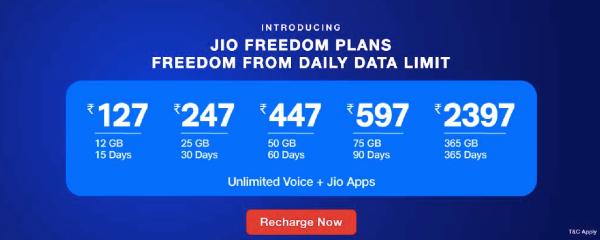 Jio recharge plan