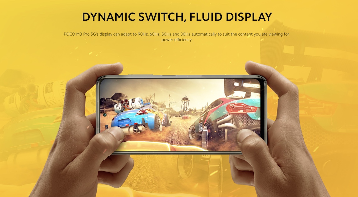 POCO M3 Pro 5G high refresh-rate display