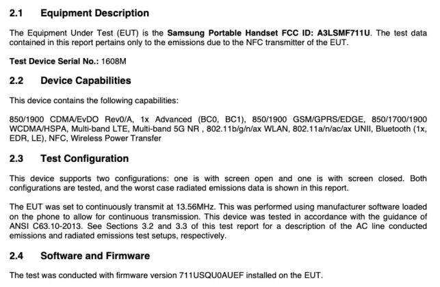 Samsung Galaxy Z Flip 3 FCC