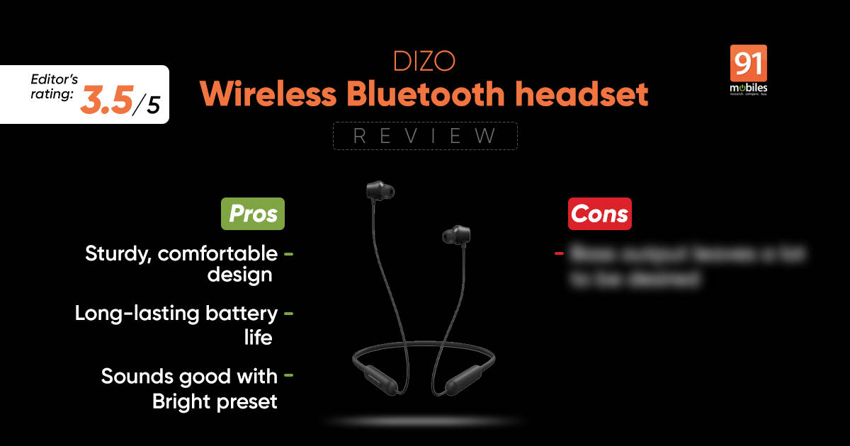 DIZO Wireless Bluetooth headset review neckbandstyle earphones that don't break the bank