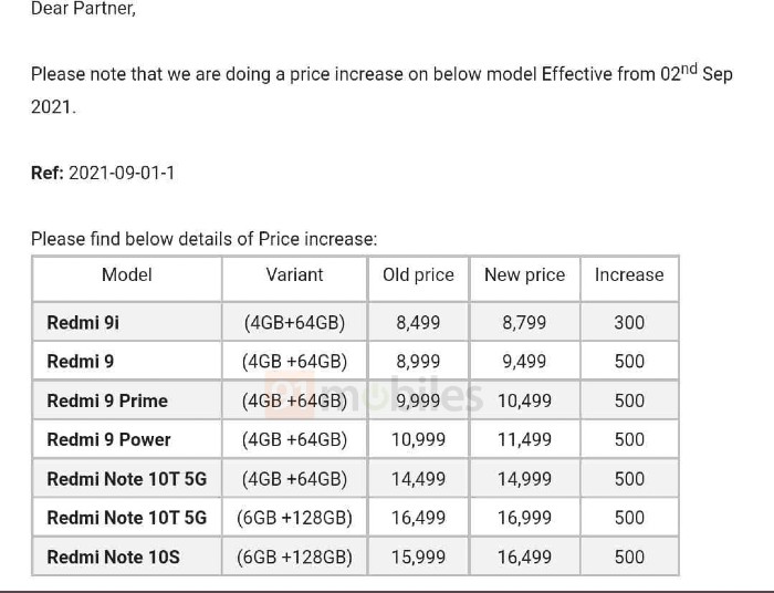 Redmi price hike
