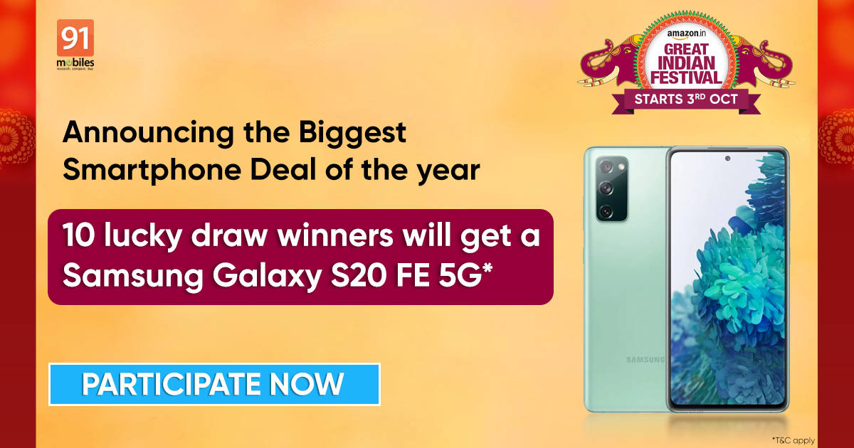 91mobiles x Amazon Celebrate the Biggest Smartphone Deal of the Year | 10 Lucky Draw Winners will Get the Samsung Galaxy S20 FE 5G