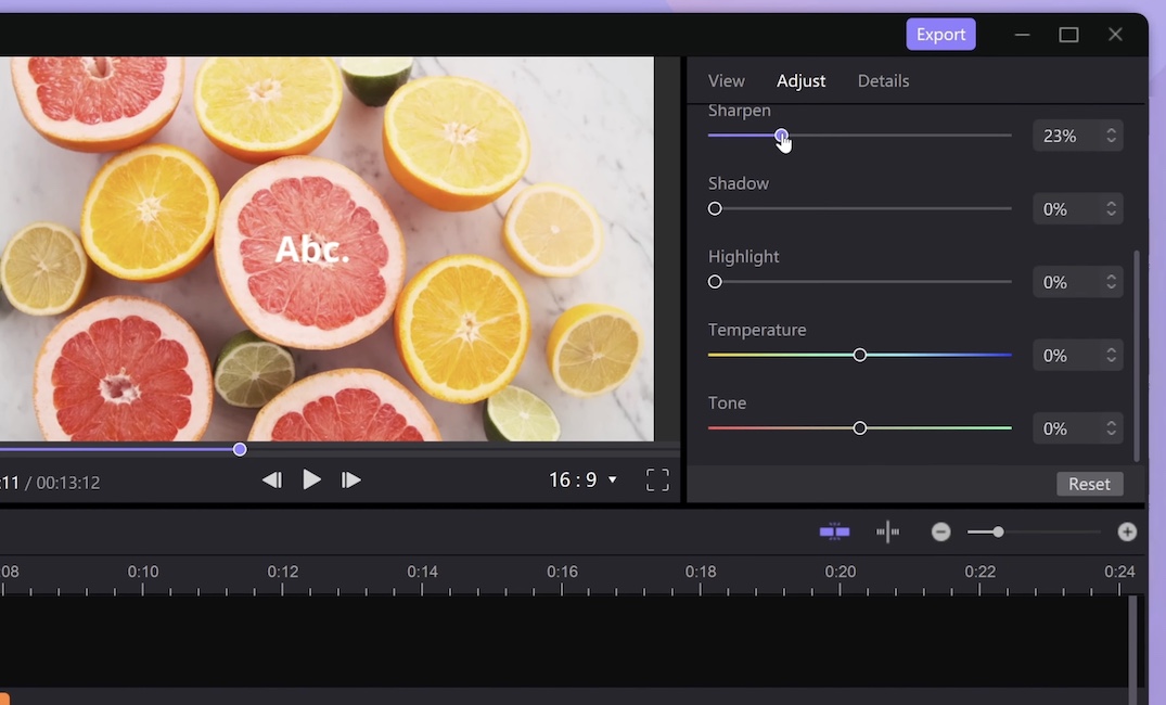 HitPaw Video Editor - editing basic properties