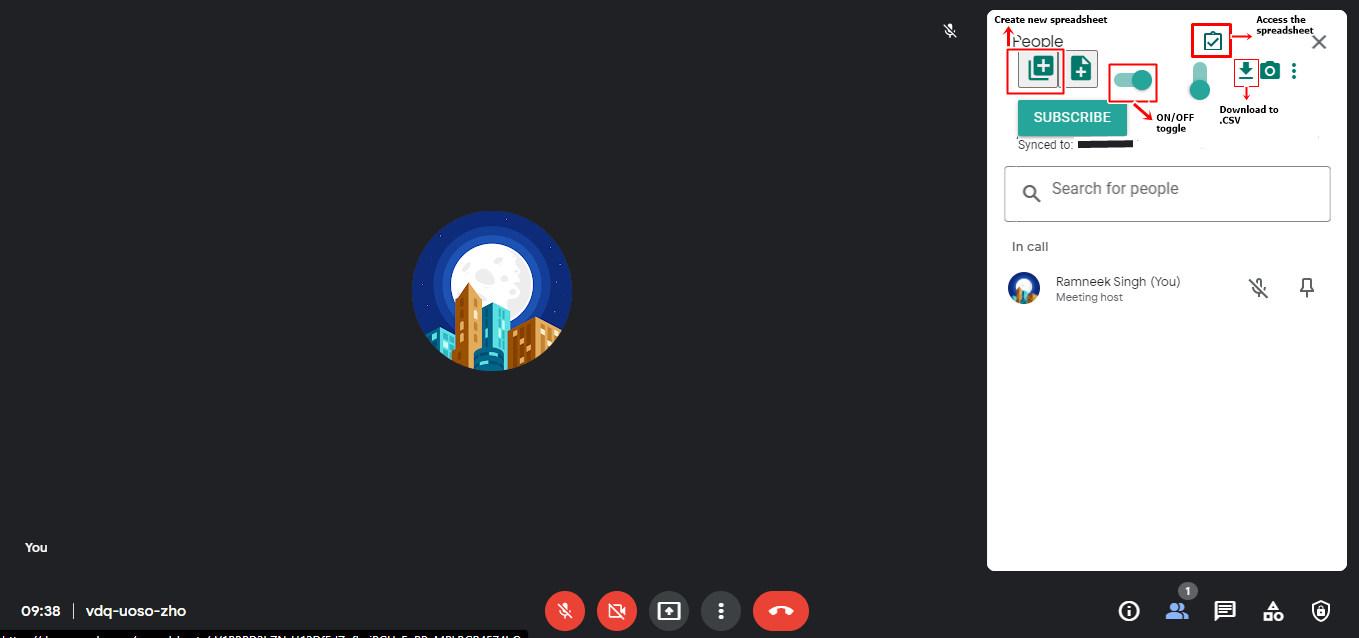 Take Google Meet attendance through extension