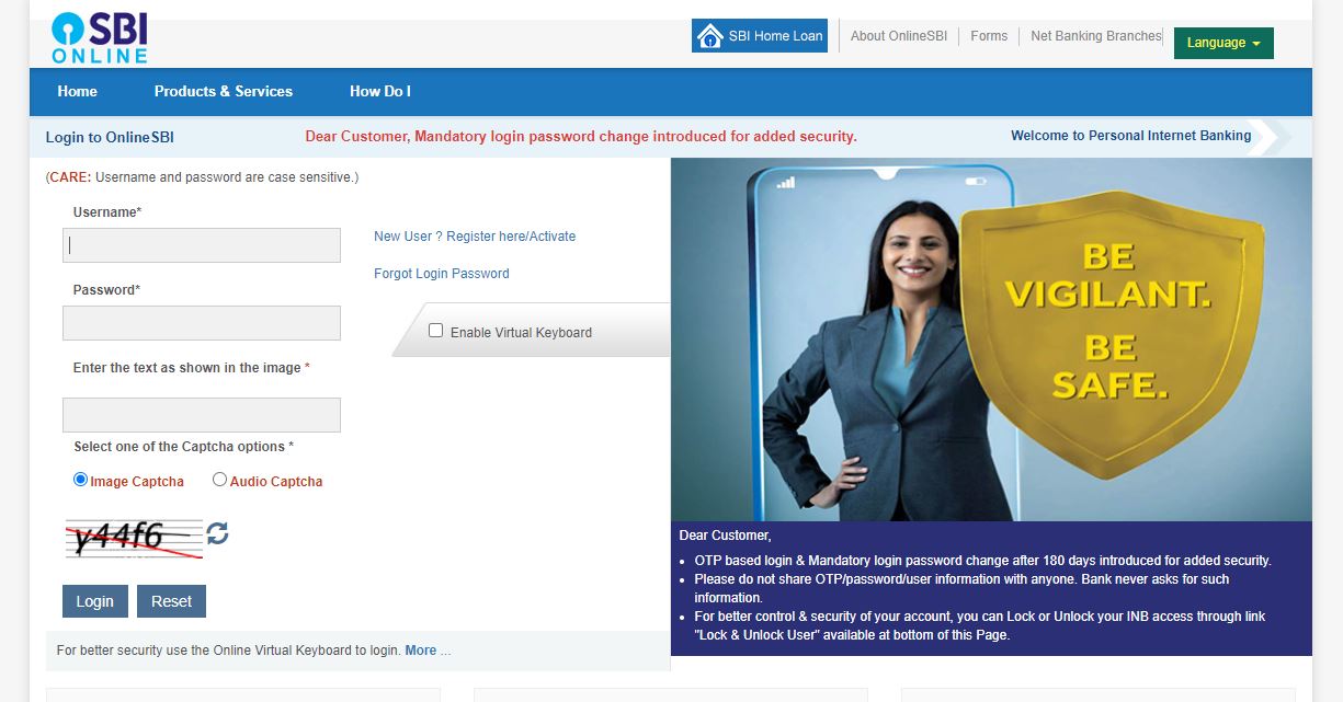 SBI debit card blocking by net banking