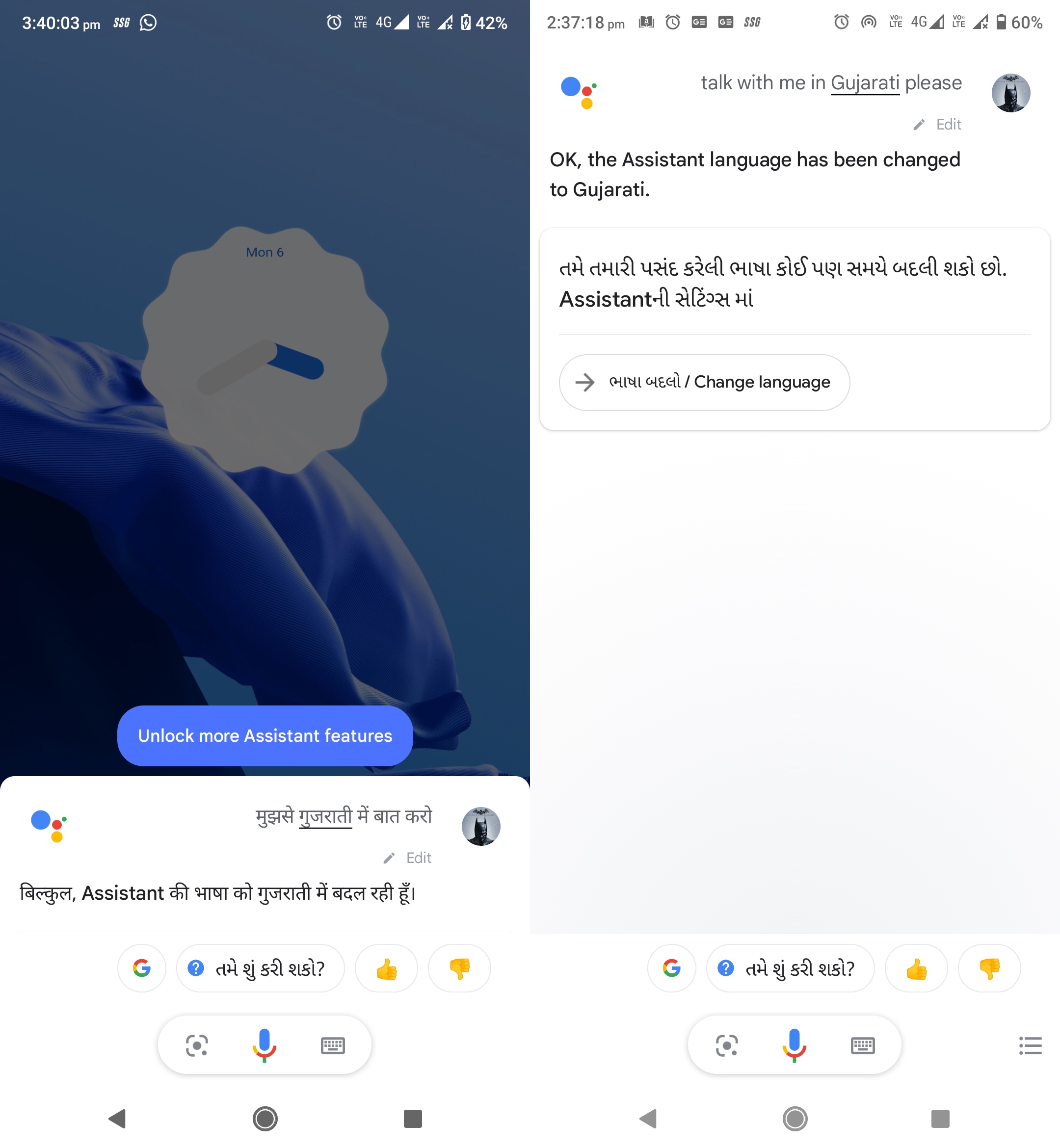 Google assistant language how to change
