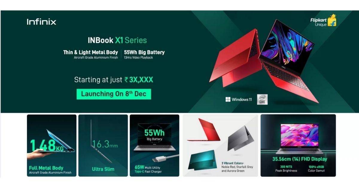 Infinix INBook X1 teaser page
