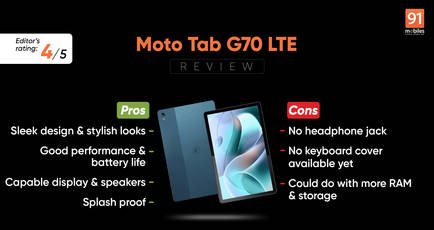 Moto Tab G70 LTE review and comparison with Realme Pad: a compelling buy