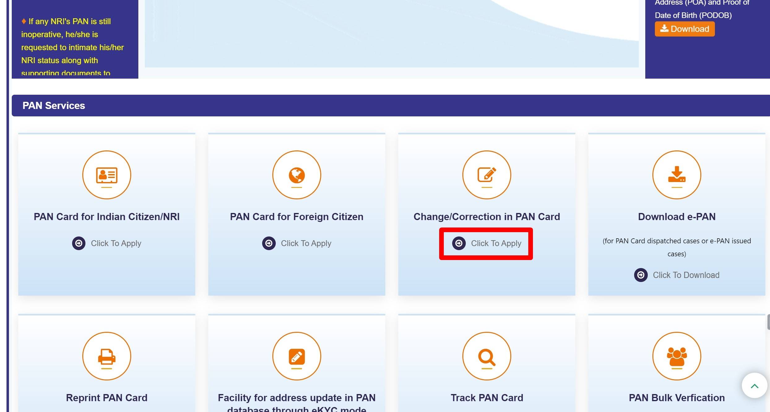 PAN card correction/ update how to change name, address and mobile