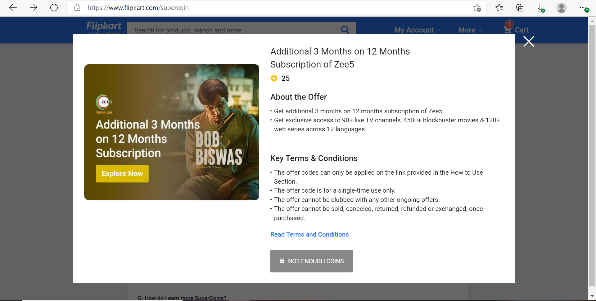 Zee5 subscription free flipkart