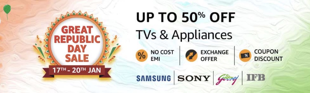 up to 50 percent off on tvs and smart appliance