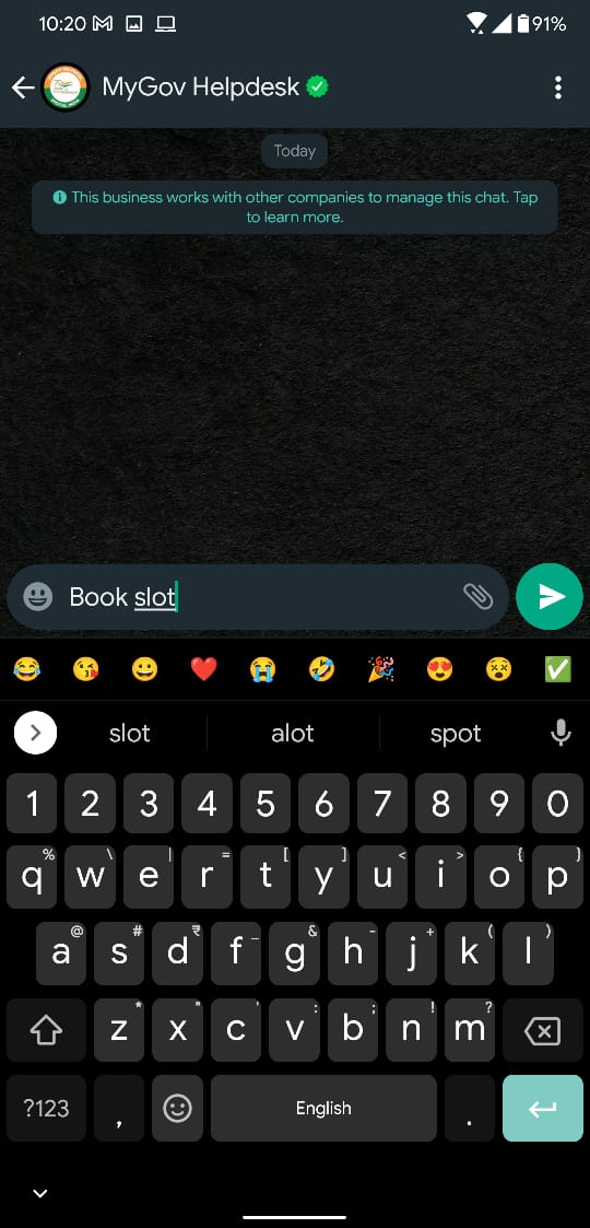 Register for 3rd vaccine dose on WhatsApp