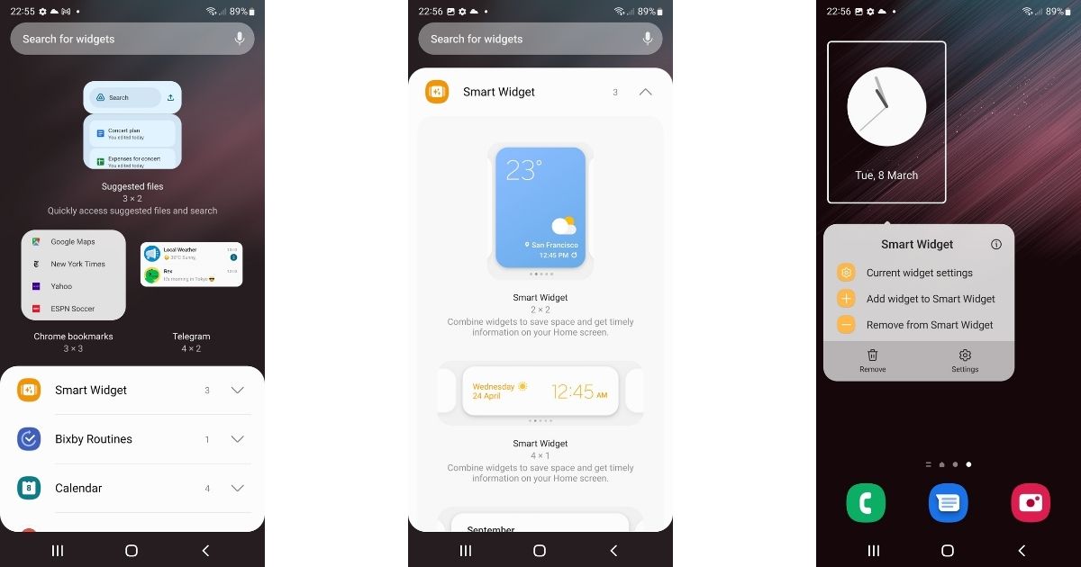 1. Smart Widgets – Easy access to main apps