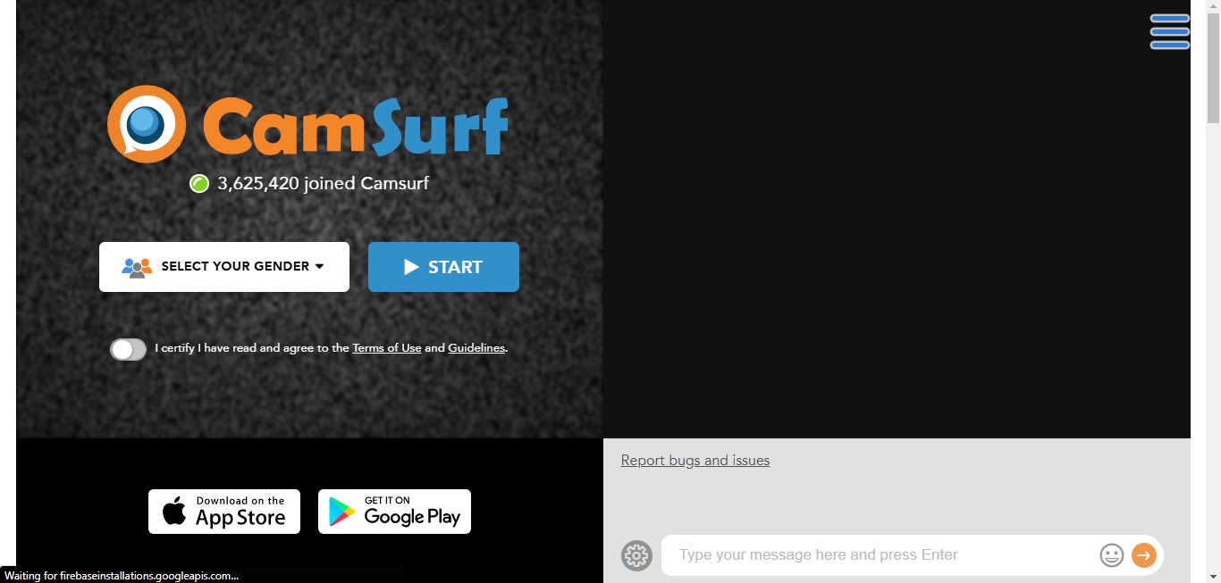 CamSurf simple online chat app alternative to Omegle