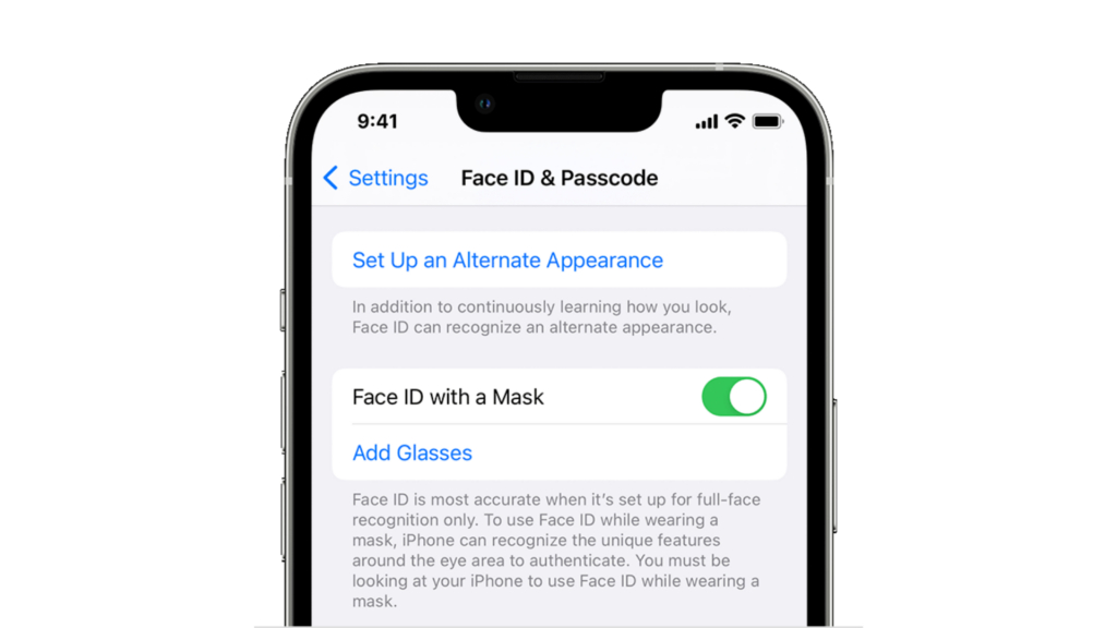 Face ID with mask on