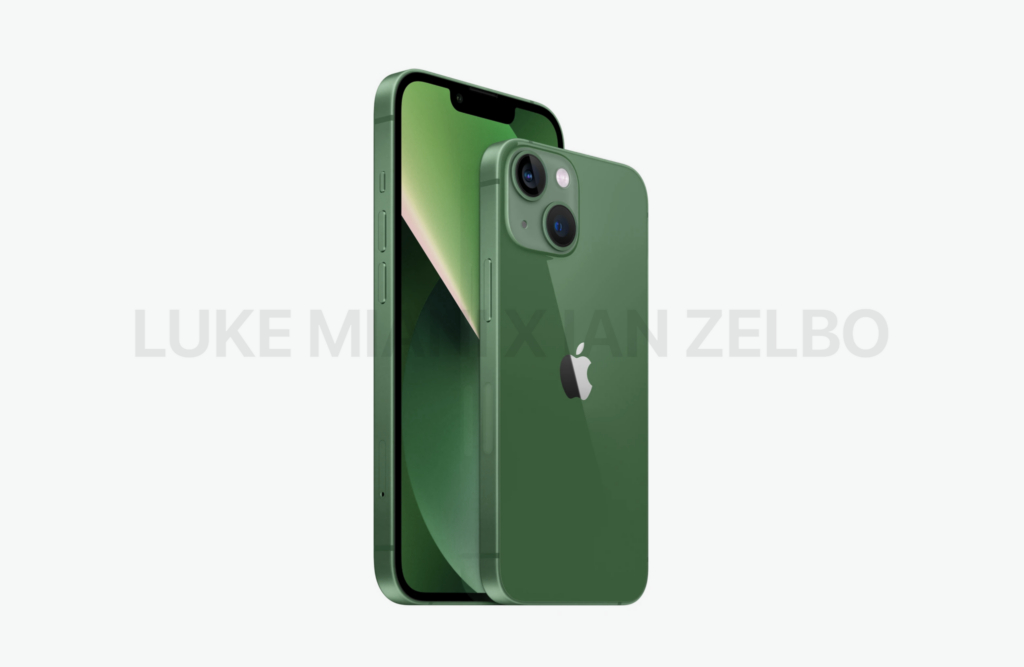 iPhone 13 render in dark green color option