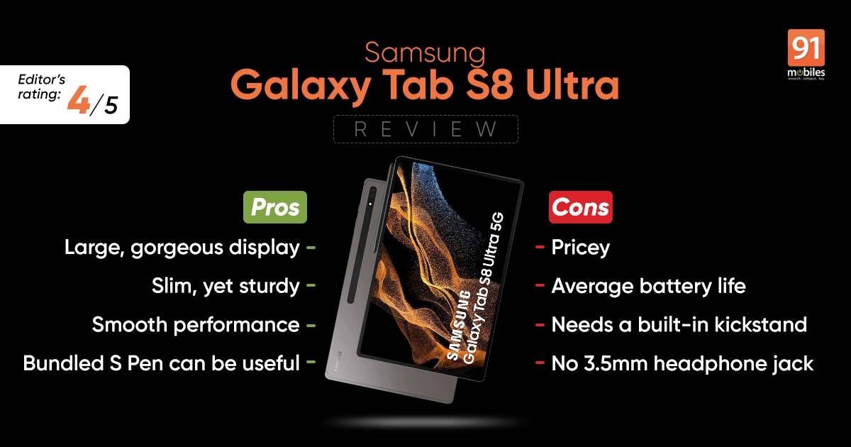 Samsung Galaxy Tab S8 Ultra Review With Pros And Cons 91mobiles Com