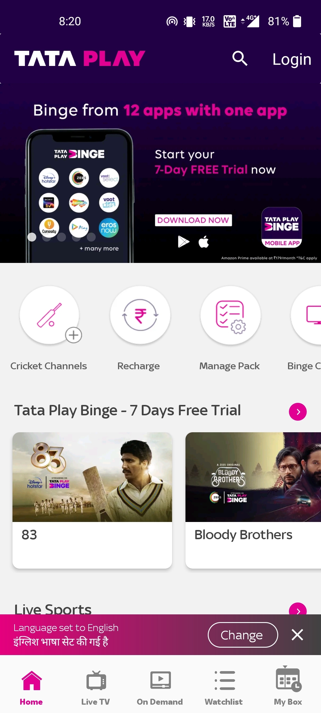 Tata Play best apps to watch T20 World Cup 2022