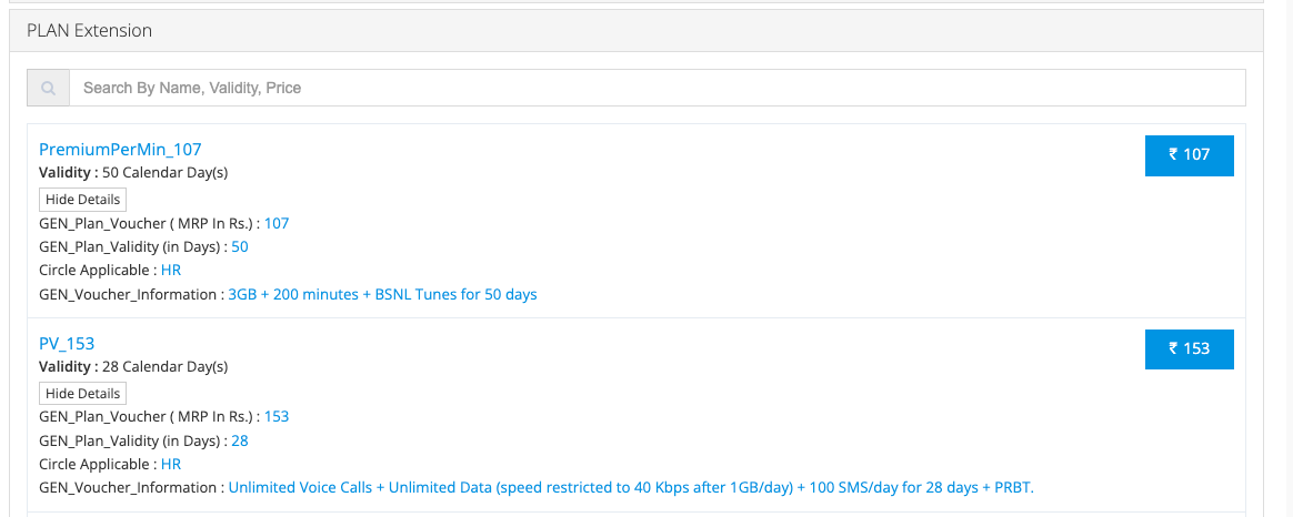 BSNL validity extension plans