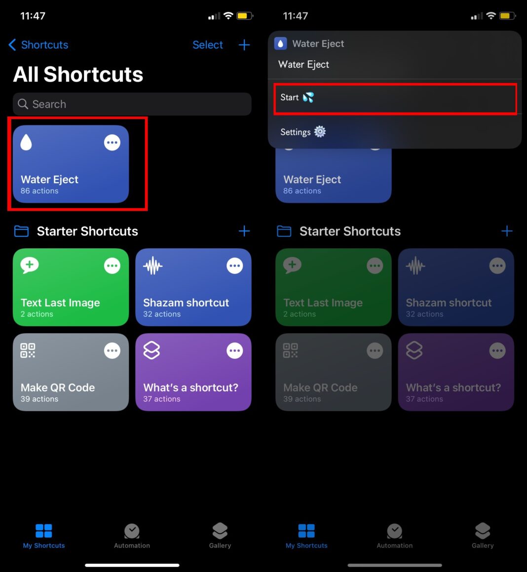 Water Eject shortcut How to eject water from a wet iPhone using