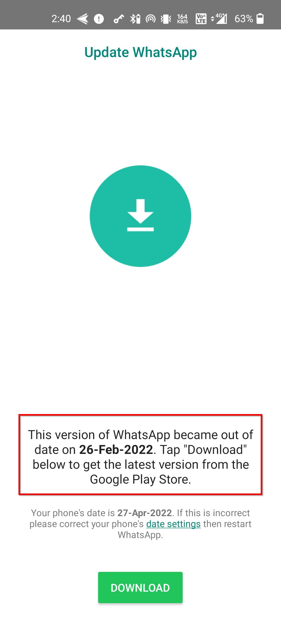 5 reasons why WhatsApp is not working on your phone and how to fix them