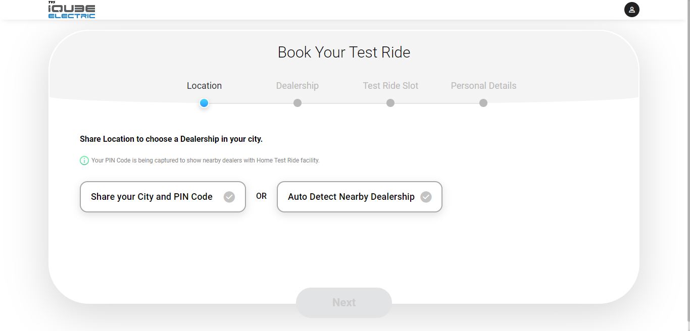 Book a 2022 TVS iQube test drive online