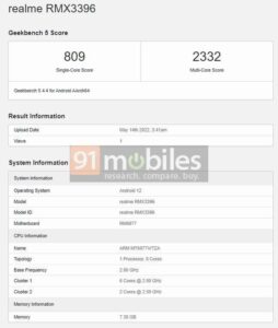 realme narzo 50 pro 5G launch geekbench