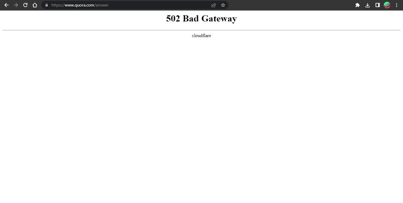 Error 502 bad gateway example
