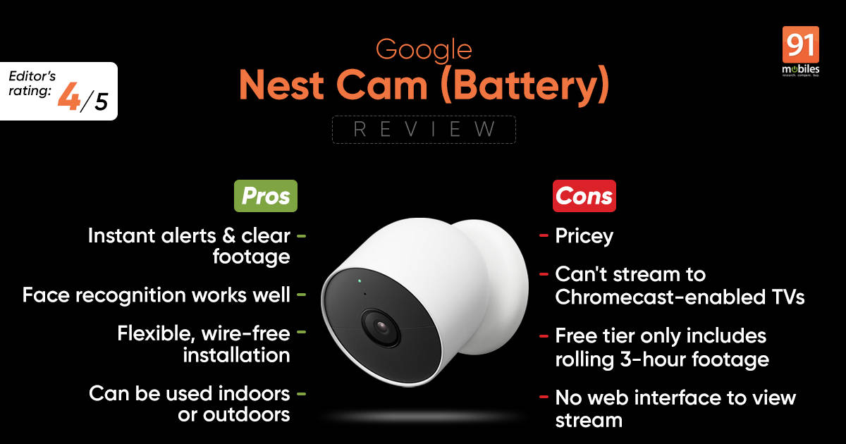 Google Nest Cam (Battery) with Tata Play Secure review: securing your nest | 91mobiles.com