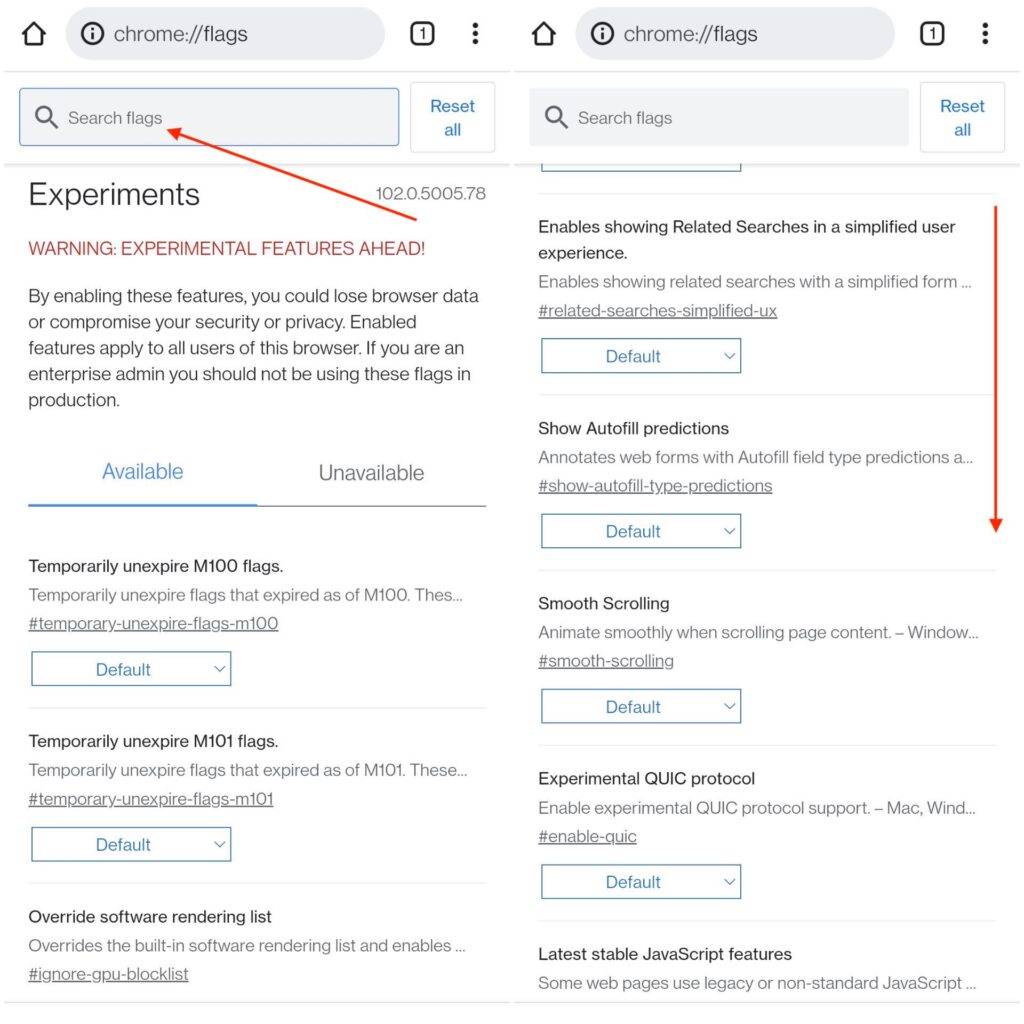 How to enable Chrome flags to test new beta features on Android mobile
