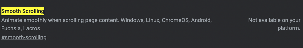 Smooth scrolling Chrome flag