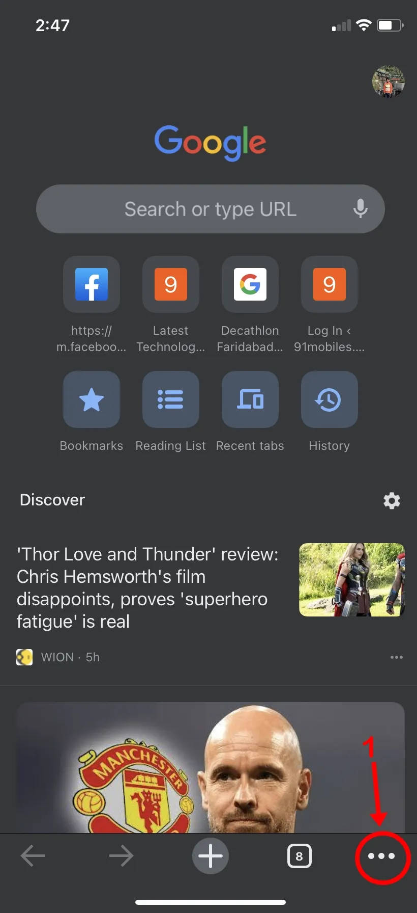 Clear Chrome cache on iPhone
