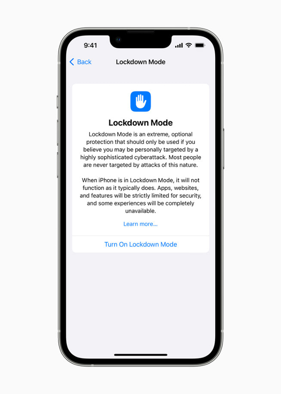 iOS 16 lockdown mode