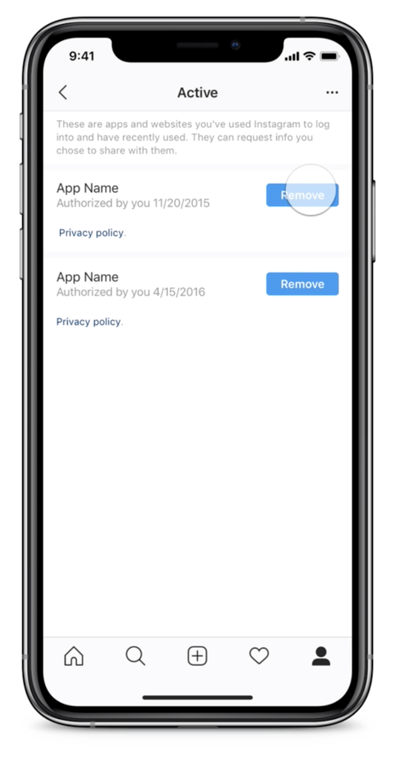 Remove third party apps from hacked Instagram account