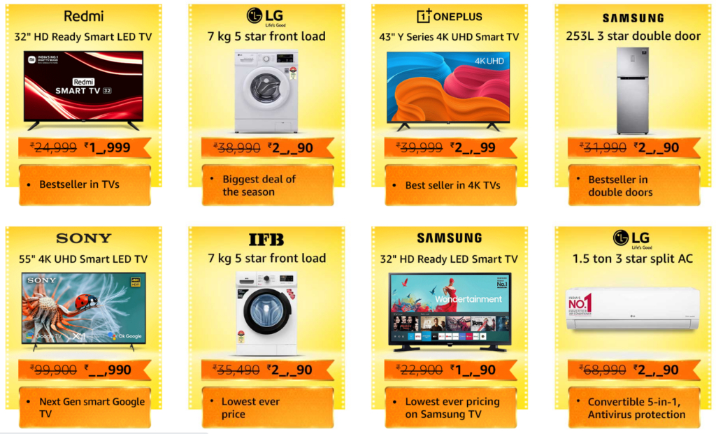 Amazon Great Indian Sale smart tv deals