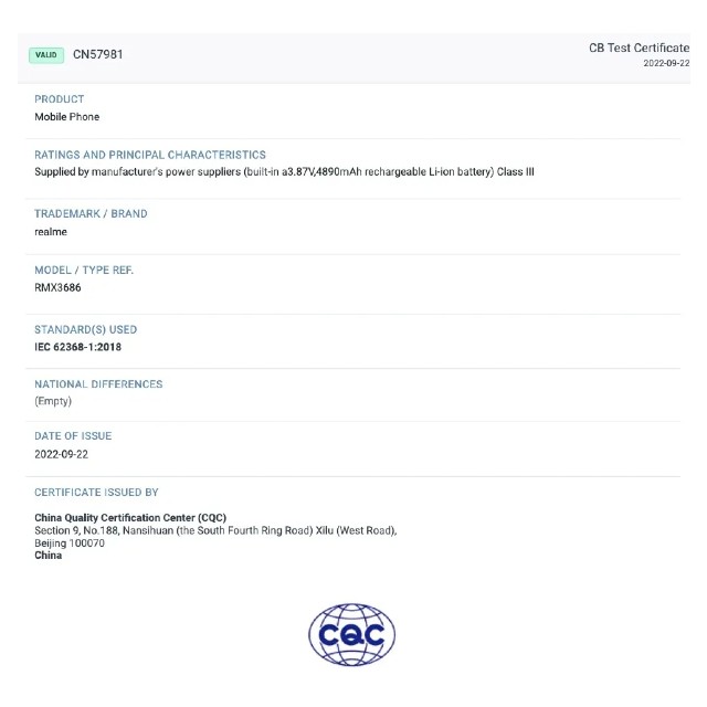 Realme 10 Pro+ CQC