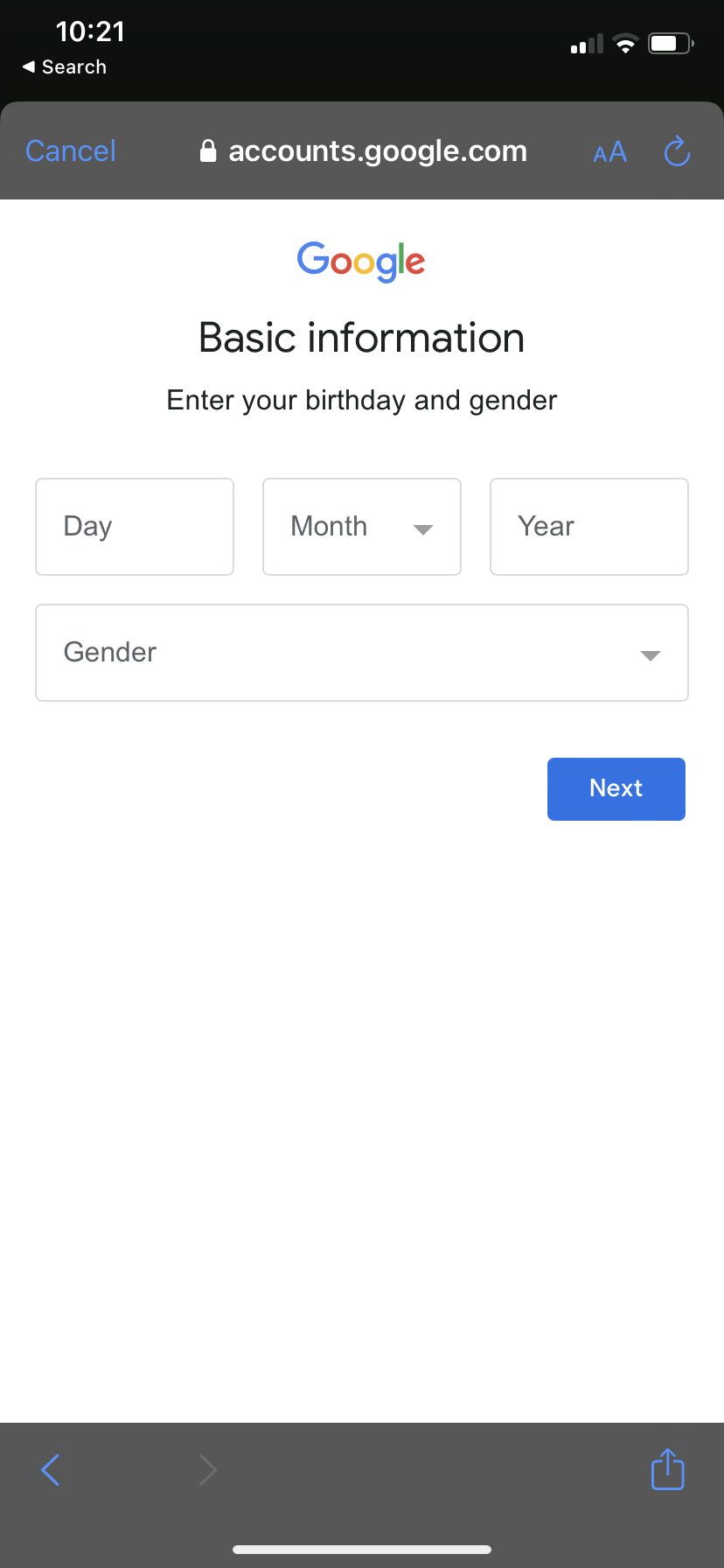 How to create Gmail account on iPhone