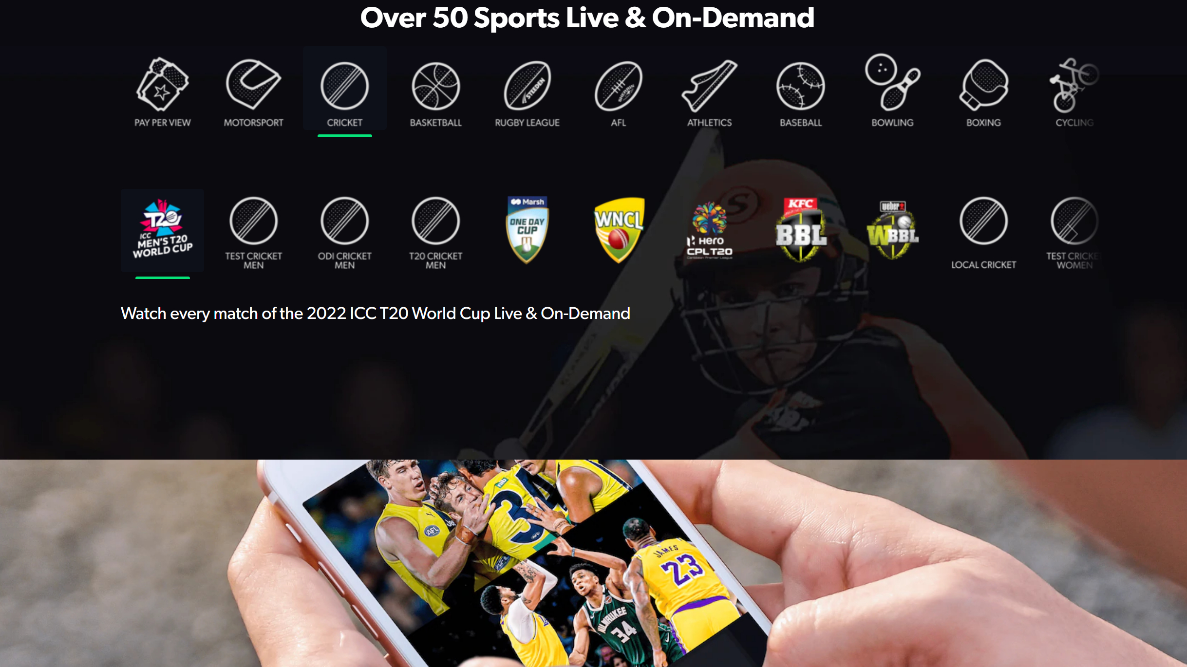 Watch T20 World Cup 2022 on Kayo Sports