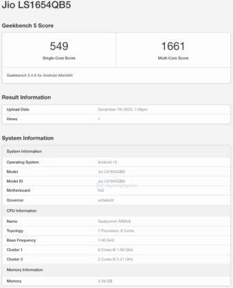Jio-Phone-5G-Geekbench