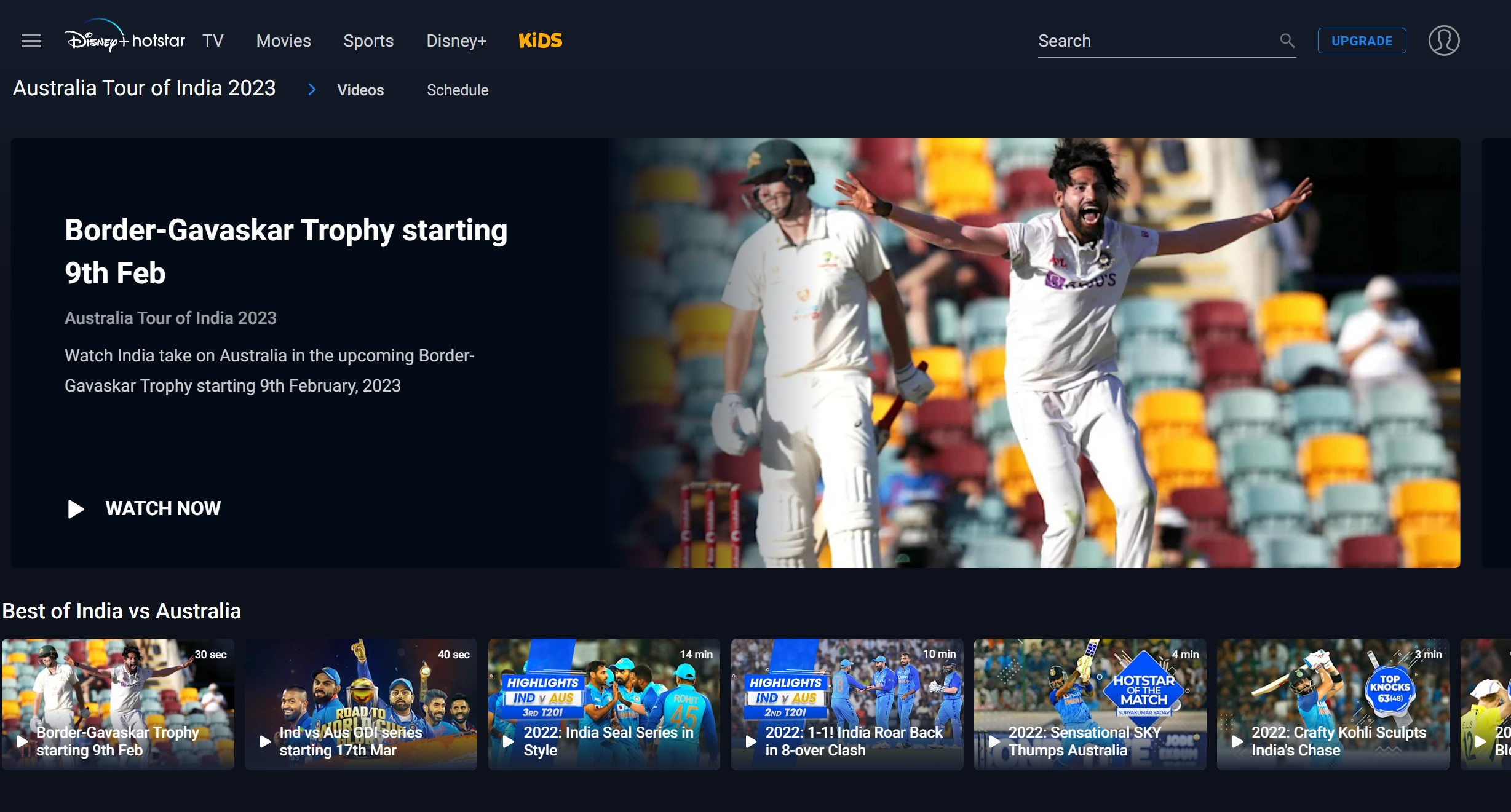 India vs Australia test series live streaming