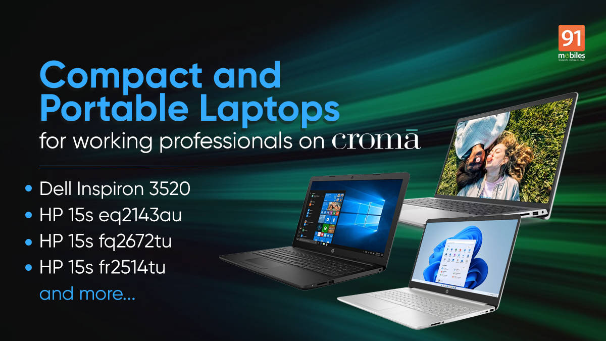 Compact and portable laptops for working professionals on Croma